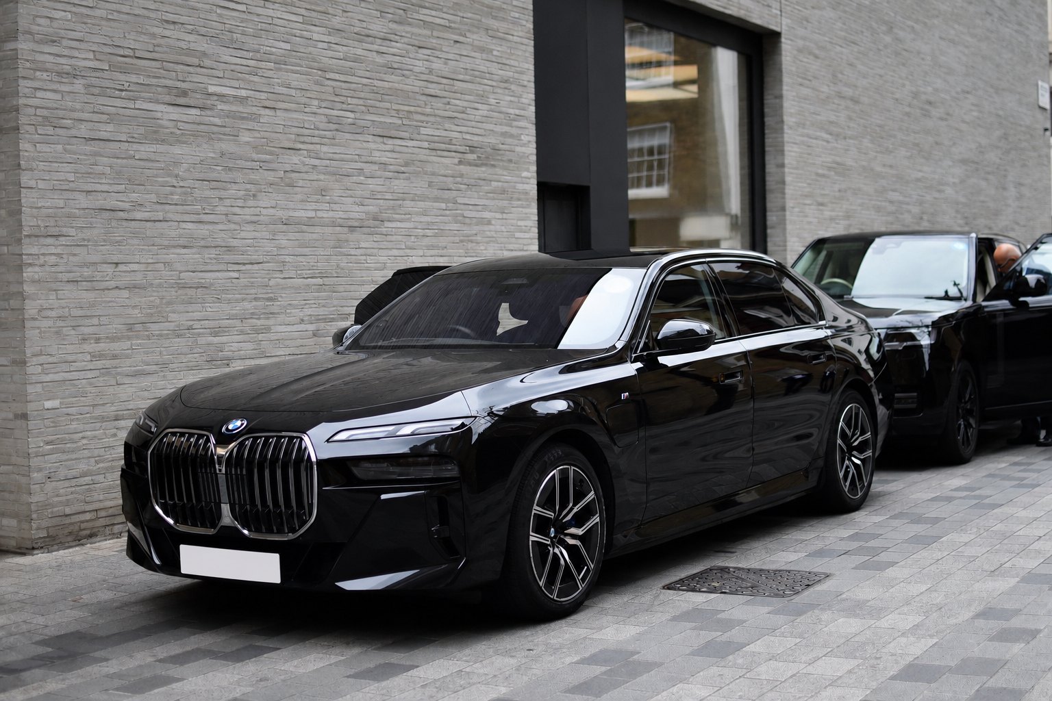 BMW i7 all-electric executive saloon on a London street