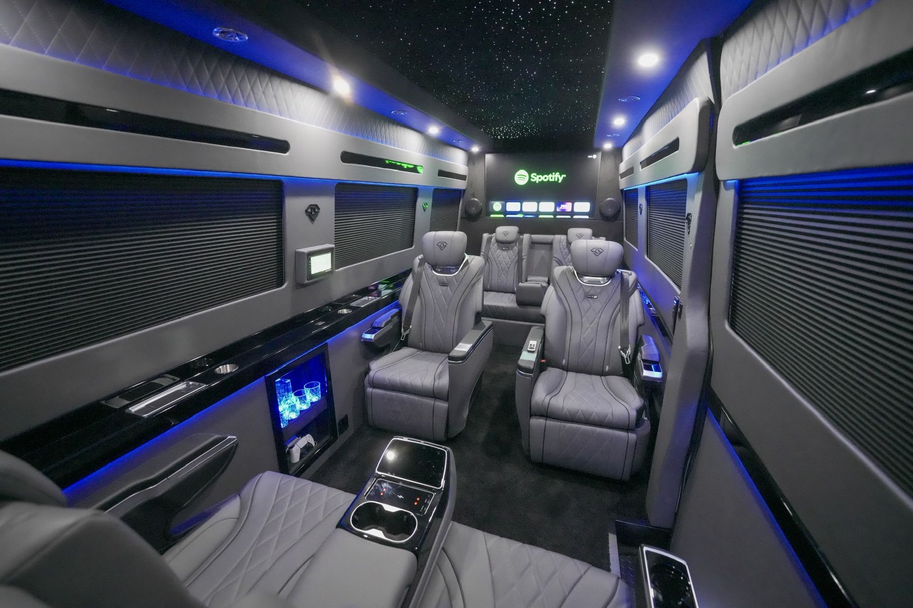 Sprinter seating viewed from the sliding door