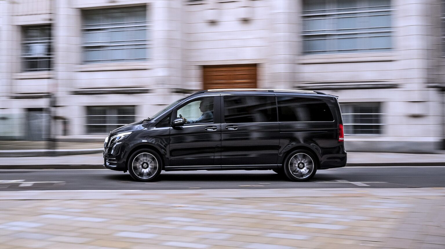 Mercedes-Benz V-Class in motion on a London street